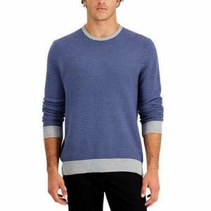 MSRP $65 Club Room Men s Elevated Tonal Textured Sweater Navy Size Large